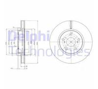 Dischi freno DELPHI BG4139C anteriore, ventilato, 2 Pezzo