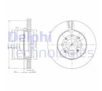 Delphi Disco freno BG4148C ventilato anteriore per Honda Jazz II – Coppia