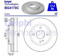 2x Disco freno ventilato BG4170C DELPHI per FORD FIESTA VI FIESTA VI Van KA+ III