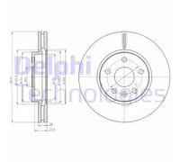 2x Disco freno ventilato BG4191 DELPHI per OPEL ASTRA J Sports Tourer ASTRA J