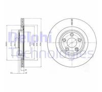 2x Disco freno ventilato BG4202C DELPHI per JAGUAR XF I XJ XK II Coupé XF II