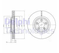 2x Disco freno ventilato BG4203C DELPHI per JAGUAR XF I S-TYPE II XJ XK II Coupé