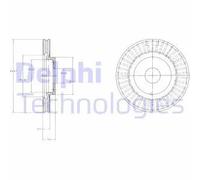 2x Disco freno ventilato BG4214 DELPHI per HONDA CIVIC VIII Hatchback