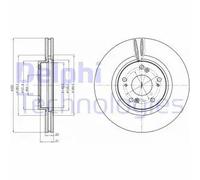 2x Disco freno ventilato BG4224 DELPHI per HONDA ACCORD VIII