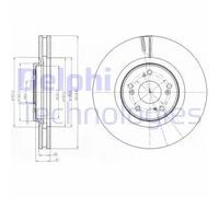 Delphi Disco freno BG4225 ventilato anteriore 2 pezzi