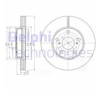 2x Disco freno ventilato BG4234C DELPHI per TOYOTA AURIS COROLLA Tre volumi