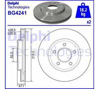 Dischi freno DELPHI BG4241 anteriore, ventilato, 2 Pezzo