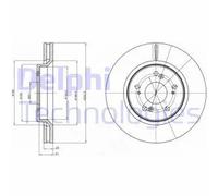 2x Disco freno ventilato BG4250C DELPHI per HONDA CR-V III CR-V IV