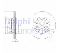 2x Disco freno ventilato BG4256 DELPHI per MAZDA CX-7