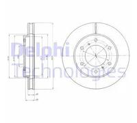 2x Disco freno ventilato BG4257 DELPHI per MITSUBISHI FIAT
