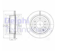 2x Disco freno ventilato BG4263 DELPHI per MITSUBISHI PAJERO IV PAJERO IV Van