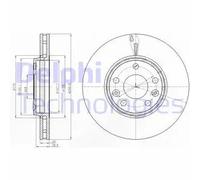 Delphi Disco freno BG4264 anteriore ventilato per Renault - 2 pezzi