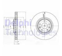 2x Disco freno ventilato BG4266 DELPHI per RENAULT LATITUDE LAGUNA III CLIO IV