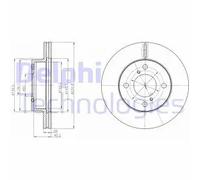 2x Disco freno ventilato BG4271C DELPHI per NISSAN SUZUKI