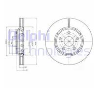 2x Disco freno ventilato BG4276 DELPHI per TOYOTA PREVIA III