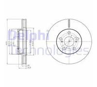 2x Disco freno ventilato BG4290 DELPHI per TOYOTA LEXUS