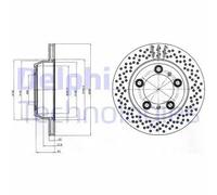 2x Disco freno ventilato BG4302C DELPHI per PORSCHE 718 BOXSTER 718 CAYMAN