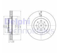 2x Disco freno ventilato BG4308 DELPHI per ALFA ROMEO MITO