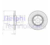 Delphi Dischi freno BG4309 anteriore, ventilato, 2 pezzi