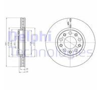 2x Disco freno ventilato BG4314 DELPHI per ALFA ROMEO JEEP FIAT