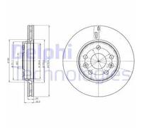 2x Disco freno ventilato BG4317C DELPHI per RENAULT MERCEDES-BENZ NISSAN