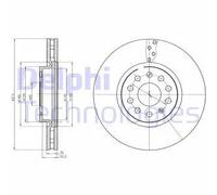 2x Disco freno ventilato BG4330C DELPHI per VW SEAT SKODA