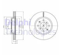 2x Disco freno ventilato BG4340 DELPHI per SUZUKI SWIFT IV
