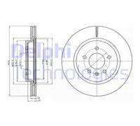 2x Disco freno ventilato BG4388C DELPHI per OPEL VAUXHALL