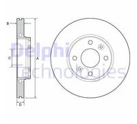 2x Disco freno ventilato BG4459C DELPHI per RENAULT MERCEDES-BENZ DACIA SMART