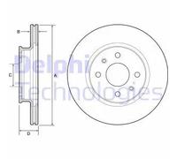 Delphi Disco freno BG4535 ventilato anteriore per HYUNDAI i10 (2008-2011) 2 pezzi
