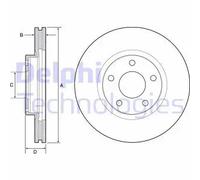 2x Disco freno ventilato BG4562C DELPHI per MAZDA 626 IV CX-5 6 Tre volumi