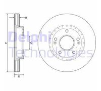 2x Disco freno ventilato BG4565C DELPHI per HYUNDAI KIA