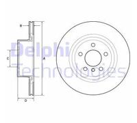 Dischi freno DELPHI BG4644C posteriore, ventilato, altamente carbonizzato, 2 Pezzo