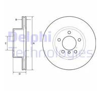 2x Disco freno ventilato BG4645C DELPHI per BMW 1 3 4 Coupé 3 Touring