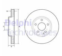2x Disco freno ventilato BG4646C DELPHI per MERCEDES-BENZ INFINITI
