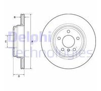2x Disco freno ventilato BG4665C DELPHI per BMW 3 4 Coupé 3 Touring 4 Cabriolet