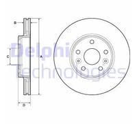 Delphi Disco freno BG4667C – Kit coppia anteriore Ø280 ventilato per Renault