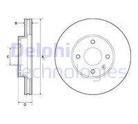 Delphi Dischi freno BG4671C ventilati anteriori per CHEVROLET AVEO 2 pezzi