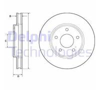 2x Disco freno ventilato BG4678C DELPHI per NISSAN LEAF NV200 Furgone