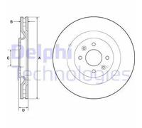 2x Disco freno ventilato BG4689C DELPHI per CITROËN PEUGEOT