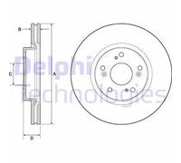 2x Disco freno ventilato BG4698C DELPHI per HONDA CIVIC IX CIVIC IX Tourer