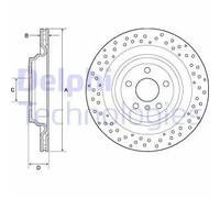 2x Disco freno ventilato BG4699C DELPHI per MERCEDES-BENZ CLASSE M GLE GLS
