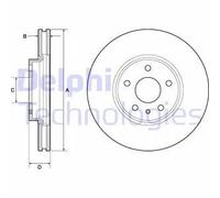 Delphi Disco freno BG4702C ventilato anteriore per Ford Mondeo V 2 pezzi