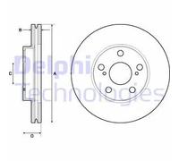 2x Disco freno ventilato BG4711C DELPHI per TOYOTA COROLLA Tre volumi AURIS