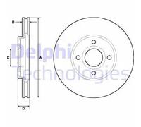 2x Disco freno ventilato BG4715C DELPHI per FORD ECOSPORT