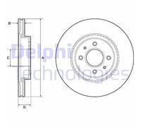 2x Disco freno ventilato BG4743C DELPHI per KIA HYUNDAI