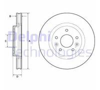 Dischi freno DELPHI BG4770C anteriore, ventilato, 2 Pezzo