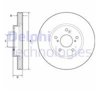 2x Disco freno ventilato BG4785C DELPHI per HONDA ACCORD IX Tre volumi HR-V