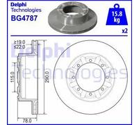 2x Disco freno ventilato BG4787 DELPHI per RENAULT TRUCKS RENAULT