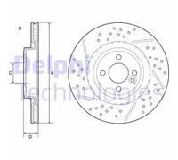 2x Disco freno ventilato BG4789C DELPHI per MINI MINI Cabriolet MINI MINI Coupé